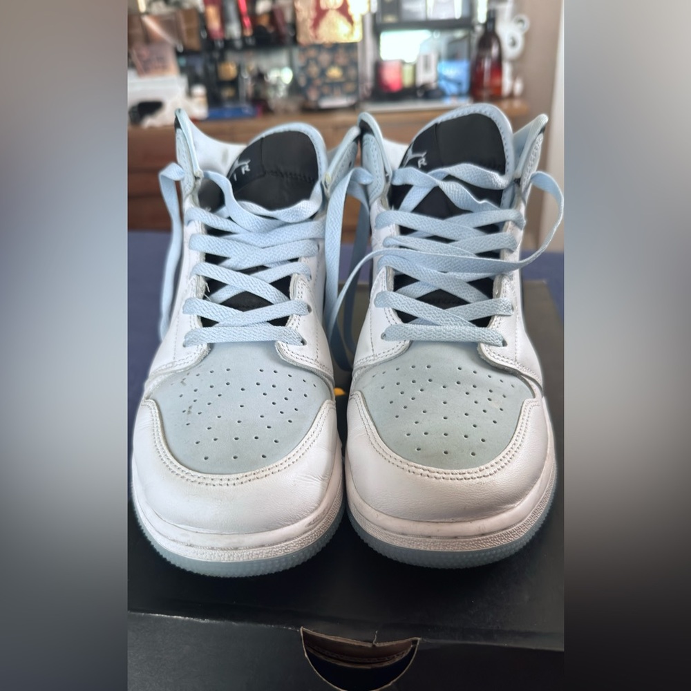 Jordan Youth White and Light Blue Athletic Shoes